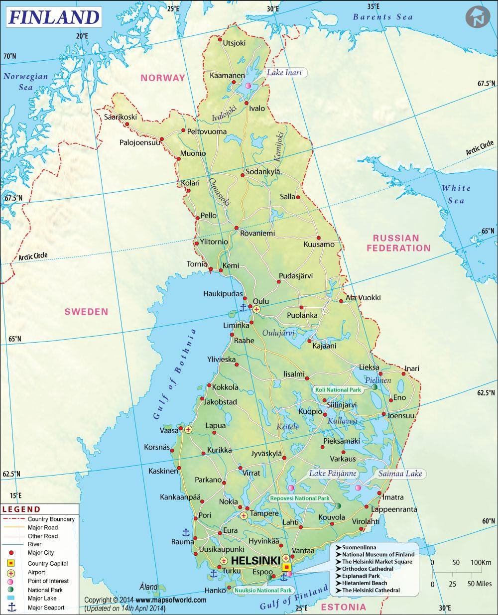 Peta dari Finland geografi
