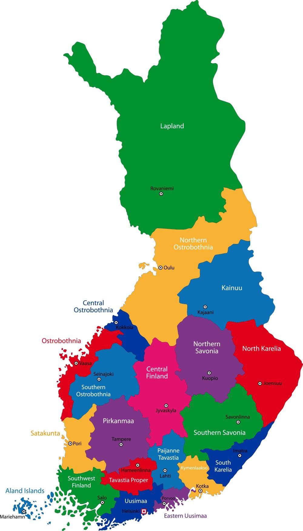 Finland wilayah peta