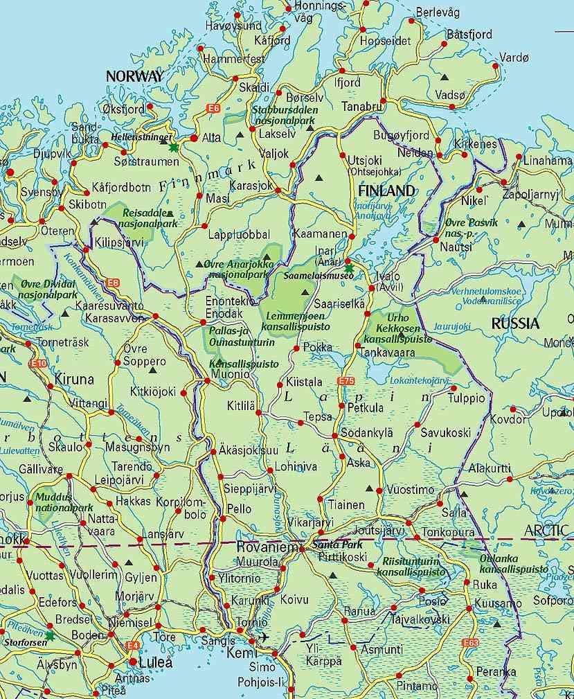 Peta dari Finland mendaki