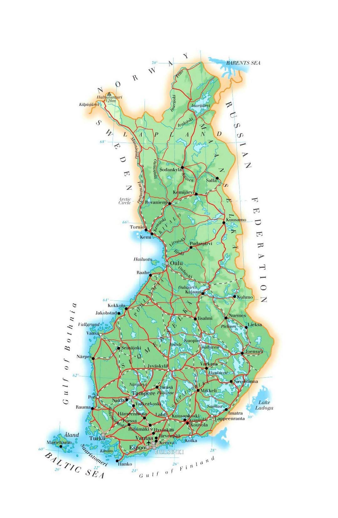 Peta ketinggian Finland