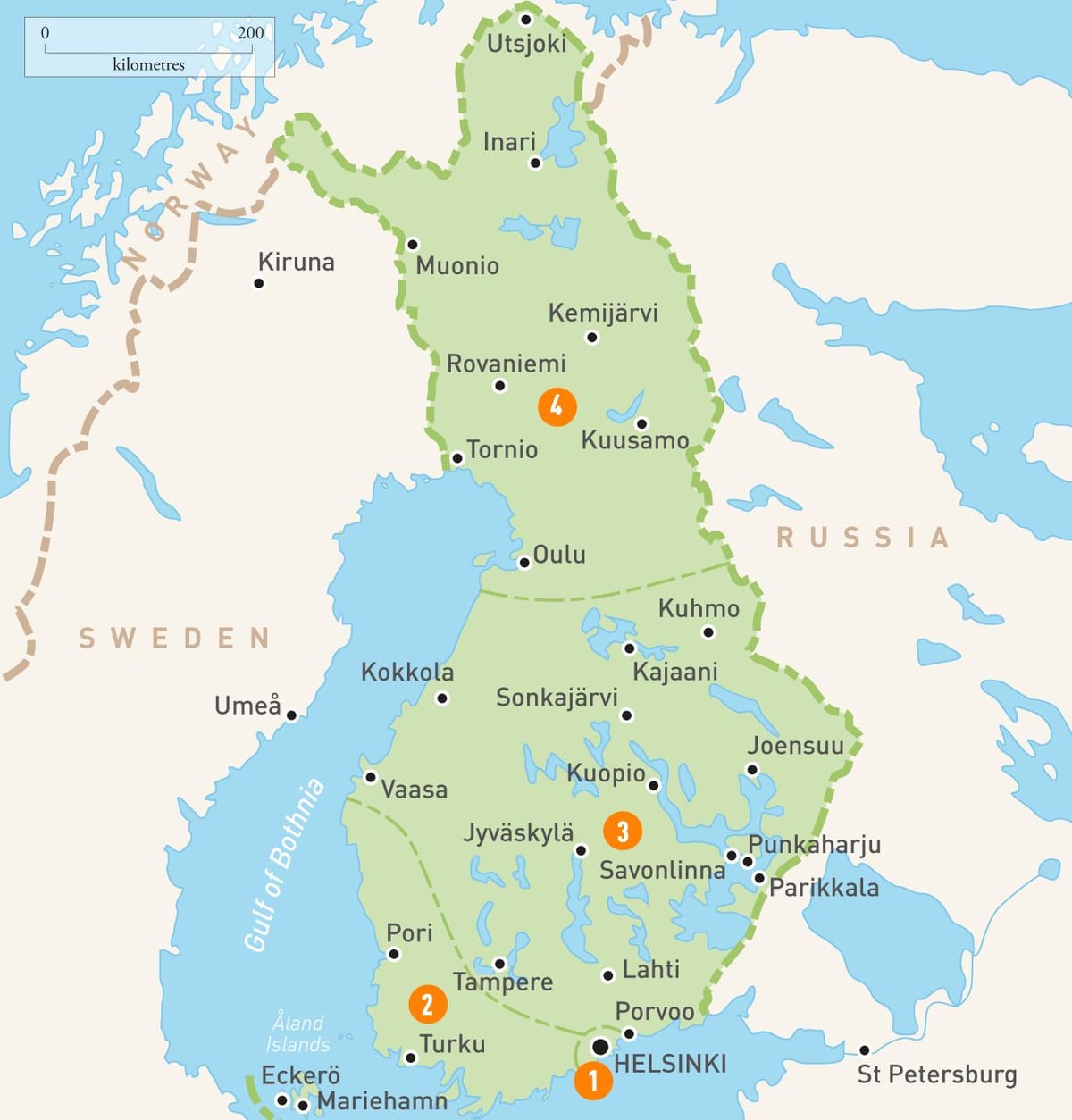 Peta dari Finland tasik