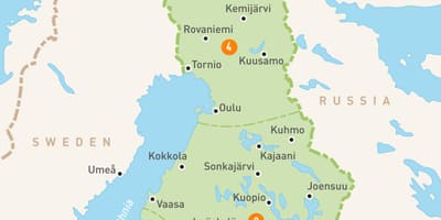 Peta dari Finland tasik